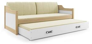 BMS Detská posteľ s prístelkou DAVID borovice Veľkosť spacej plochy: 200x90 cm, Doplňujúca farba postele: Biela