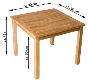 Divero 68016 Záhradný drevený stôl, 90 x 90 x 75 cm