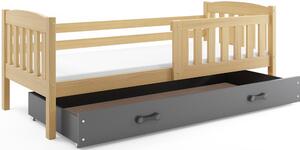 BMS Detská posteľ s úložným priestorom KUBUS borovica Farebné prevedenie šuplíka: Grafit, Veľkosť spacej plochy: 160x80 cm