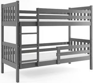 Poschodová posteľ CARINO 200x90cm - Grafitová (BEZ zásuvky)