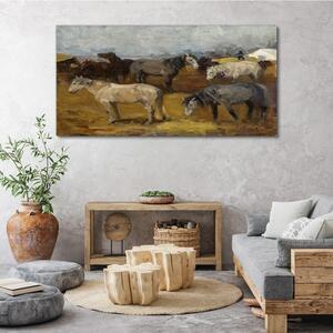 Obraz Canvas Maľovanie zvierat kone