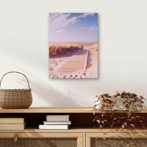 Nexos 74518 Nástenná maľba piesočná cesta na pláž, 30 LED, 30 x 40 cm