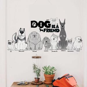 Samolepka na stenu "Pes je priateľ" 76x35 cm