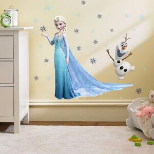 Samolepka na stenu "Elsa a Olaf" 78x65 cm
