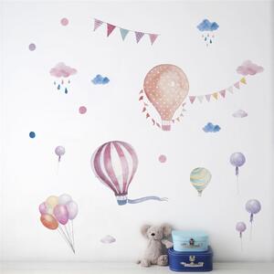 Samolepka na stenu "Lietajúce balóny 2" 88x62 cm