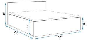 Široká posteľ (výklopná) PANAMAX 140x200cm BIELA (V cene matrac 140x200x8cm )