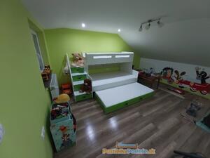 MAX 3 - Poschodová posteľ (rozšírená) s prístelkou - 200x120cm - Biely - Zelený (MAX 3 s prístelkou)