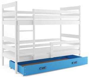 Poschodová posteľ ERIK 2 - 190x80cm - Biela - Modrá (Nový typ!)
