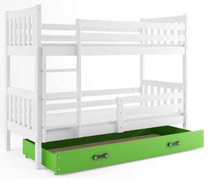 BMS Detská poschodová posteľ s úložným priestorom CARINO 190x80 biela Farba šuplíku: Ružová