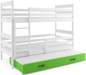 BMS Detská poschodová posteľ s prístelkou ERYK biela Veľkosť spacej plochy: 190x80 cm, Doplňujúca farba postele: Biela
