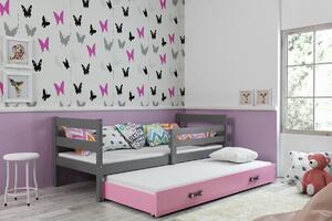Detská posteľ s prístelkou ERYK 2 | sivá Farba: Sivá / sivá, Rozmer.: 200 x 90 cm