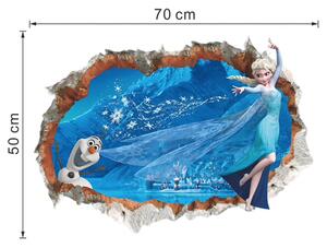 Samolepka na stenu "Elsa a Olaf 2" 50x70cm