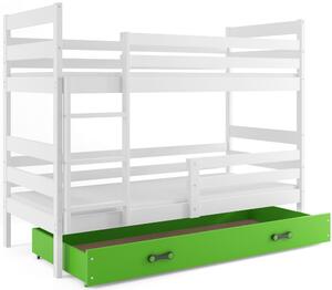 BMS Detská poschodová posteľ ERYK | biela Farba: biela / zelená, Rozmer.: 160 x 80 cm