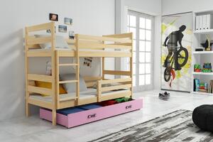 Detská poschodová posteľ ERYK | borovica Farba: Borovica / ružová, Rozmer.: 160 x 80 cm