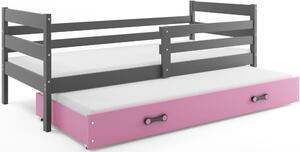 Detská posteľ s prístelkou ERYK 2 | sivá Farba: Sivá / ružová, Rozmer.: 200 x 90 cm