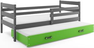 Detská posteľ s prístelkou ERYK 2 | sivá Farba: Sivá / zelená, Rozmer.: 200 x 90 cm