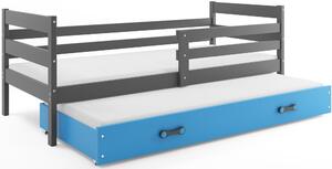 Detská posteľ s prístelkou ERYK 2 | sivá Farba: Sivá / Modrá, Rozmer.: 200 x 90 cm