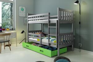 BMS Detská poschodová posteľ s úložným priestorom CARINO 190x80 grafit Farba šuplíku: Biela