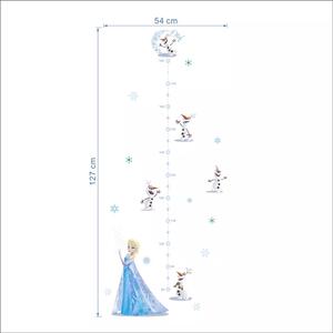 Samolepka na stenu "Detský meter - Elsa a Olaf" 127x54cm