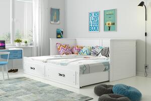 Detská posteľ HERMES s matracom Farba: Biela