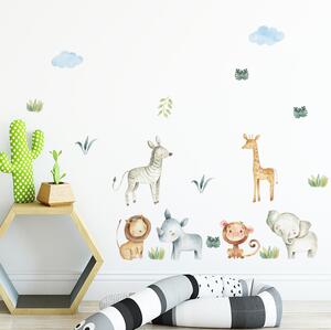 Samolepka na stenu "Exotické zvieratká 2" 66x150 cm
