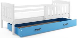 BMS Detská posteľ s úložným priestorom KUBUS biela Farebné prevedenie šuplíka: Modrá, Veľkosť spacej plochy: 160x80 cm