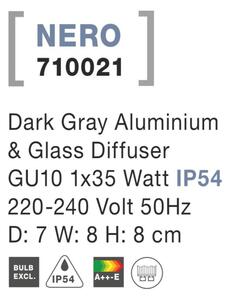 Nástenné osvetlenie Nova Luce Nero R, 8 cm