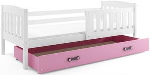 Detská posteľ KUBUŠ 1 s úložným priestorom| biela Farba: biela / ružová, Rozmer.: 190 x 80 cm