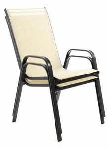 Garthen 78619 Záhradná stohovateľná stolička, 96 x 55 x 71 cm, krémová
