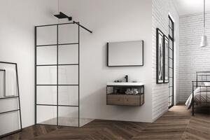 Kúpeľňová pevná zástena MEXEN FOX duo 80 cm - čierna - číre sklo