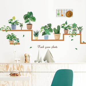 Samolepka na stenu "Rastliny v črepníkoch 3" 66x125 cm