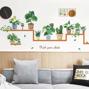 Samolepka na stenu "Rastliny v črepníkoch 3" 66x125 cm