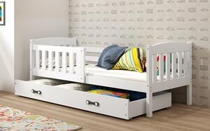 Detská posteľ KUBÍK so zásuvkou 200x90 cm - biela