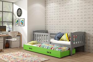 BMS Detská posteľ s prístelkou KUBUS grafit Farebné prevedenie šuplíka: Zelená, Veľkosť spacej plochy: 200x90 cm