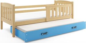 BMS Detská posteľ s prístelkou KUBUS borovica Farebné prevedenie šuplíka: Modrá, Veľkosť spacej plochy: 190x80 cm