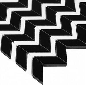 DUNIN - B&W Pure Black Chevron Mix Mramorové mozaiky DUNIN (30,5 x 30,5 cm / 1 ks)