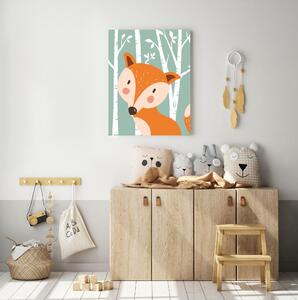 Detský obraz - Líška v lese 50 x 40 cm