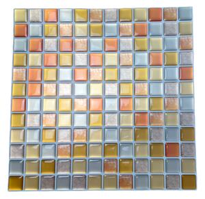 Nalepovací obklad - 3D mozaika - Oranžové štvorce 23,5 x 23,5 cm