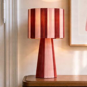 Lindby Stolová lampa Suly, červená/ružová, bavlna, výška 40 cm, Červená, Obývacia izba / jedáleň, Textil / látka / hodváb, Štýl mladých, Stojacie svietidlo