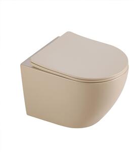 BPS-koupelny Závesná WC misa so SoftClose sedadlom FLOW CAP TR 03, cappucino