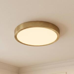 Lindby Stropné LED svetlo Sorela, Ø 24 cm, zlaté, stmievateľné, Mosadz / zlato, Obývacia izba / jedáleň, kov, Moderný, Závesné svietidlo