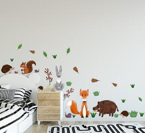 Samolepka na stenu "Lesné zvieratká 2" 160x90 cm