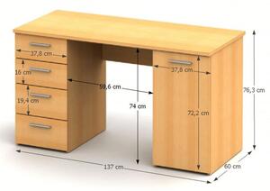Písací stôl Eistach (buk). Vlastná spoľahlivá doprava až k Vám domov. 1075428