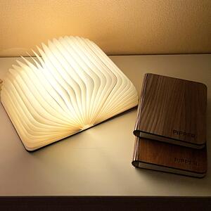 LED svietiaca kniha - farba dub - 16x21cm