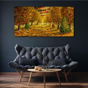 Obraz Canvas Maľovanie lesa jesenné príroda