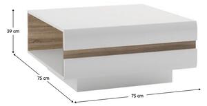 Konferenčný stolík Lynatut Typ 71 (extra vysoký lesk biely + dub sonoma tmavý truflový). Vlastná spoľahlivá doprava až k Vám domov. 1075520