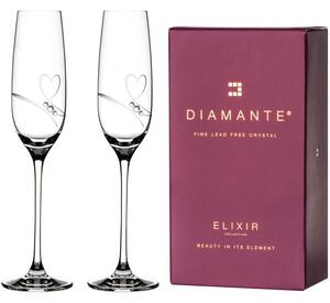 Diamante poháre na šampanské Romance s kamínky Swarovski 200ml 2KS