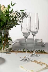 Diamante poháre na šampanské Romance s kamínky Swarovski 200ml 2KS