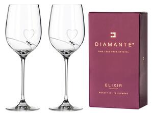 Diamante poháre na biele víno Romance s kamienkami Swarovski 330ml 2KS