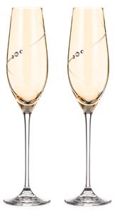 Diamante poháre na šampanské Silhouette City Amber s kamienkami Swarovski 210ml 2KS